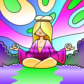 Hippie cartoon vector