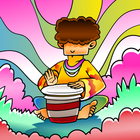 Hippie cartoon vector