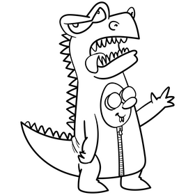 Nerd cartoon drawing black and white clipart