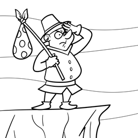 Pioneer cartoon drawing black and white vector