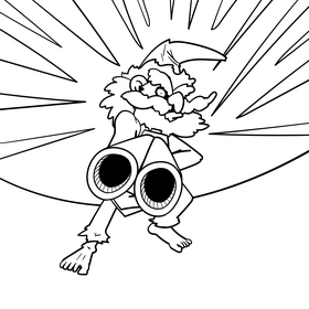 Redneck cartoon drawing black and white vector