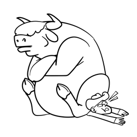 Rodeo cartoon drawing black and white clipart