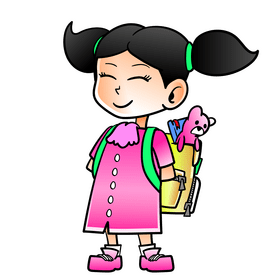 School kids cartoon clipart