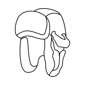 Ushanka black and white clipart