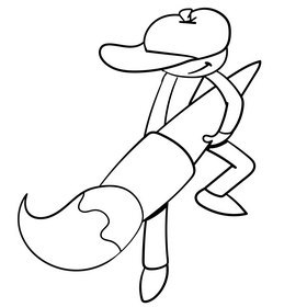 Artist cartoon drawing black and white clipart