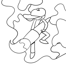 Artist cartoon drawing black and white vector