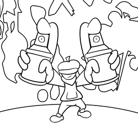 Artist cartoon drawing black and white vector