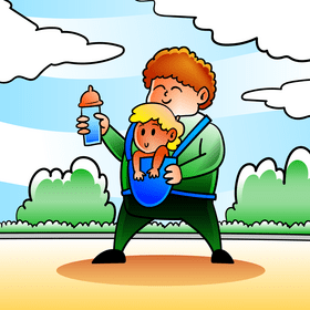 Babysitter cartoon vector