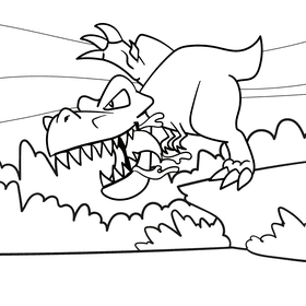 Tyrannosaurus cartoon drawing black and white vector