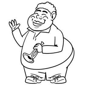 African american cartoon drawing black and white clipart