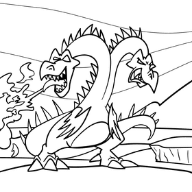 Dragon cartoon drawing black and white vector