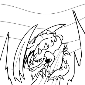 Dragon cartoon drawing black and white vector