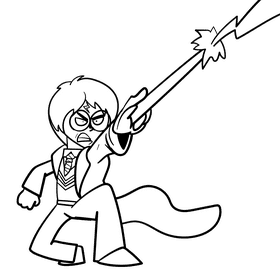 Harry potter cartoon drawing black and white clipart