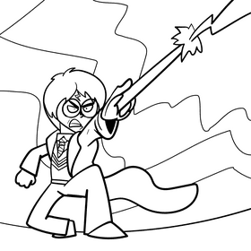 Harry potter cartoon drawing black and white vector