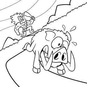 Hercules cartoon drawing black and white vector