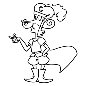Prince cartoon drawing black and white clipart