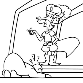 Prince cartoon drawing black and white vector