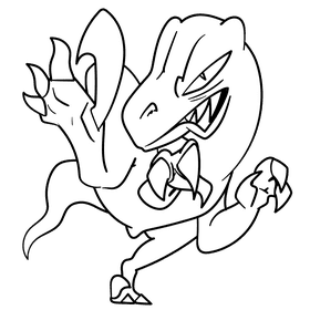 Velociraptor cartoon drawing black and white clipart