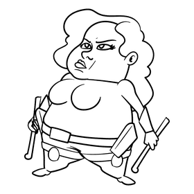 Black widow cartoon drawing black and white clipart