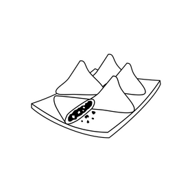 Arabic samosa black and white clipart
