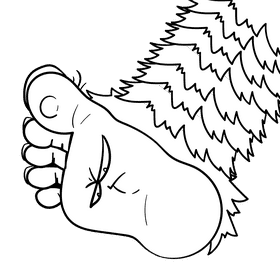 Sasquatch cartoon drawing black and white clipart