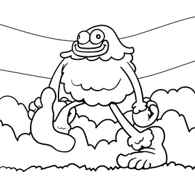 Sasquatch cartoon drawing black and white vector