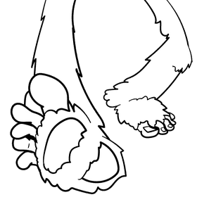 Sasquatch cartoon drawing black and white clipart