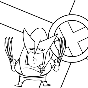 Wolverine cartoon drawing black and white vector