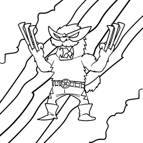 Wolverine cartoon drawing black and white vector