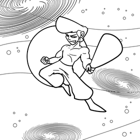 Mercury cartoon drawing black and white vector