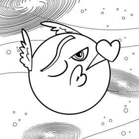 Mercury cartoon drawing black and white vector