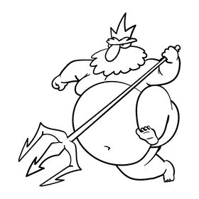 Neptune cartoon drawing black and white clipart