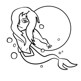 Neptune cartoon drawing black and white clipart