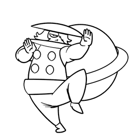 Saturn cartoon drawing black and white clipart