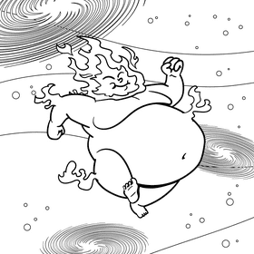 Sun cartoon drawing black and white vector