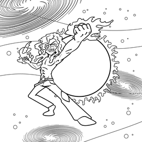 Sun cartoon drawing black and white vector