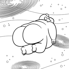 Saturn cartoon drawing black and white vector