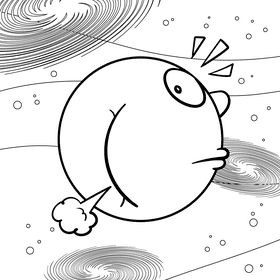 Uranus cartoon drawing black and white vector