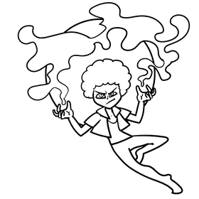 Uranus cartoon drawing black and white clipart