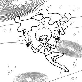 Venus cartoon drawing black and white vector