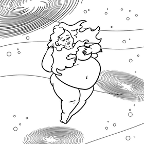 Venus cartoon black and white vector
