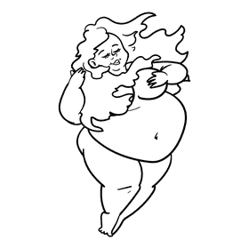 Venus cartoon drawing black and white clipart