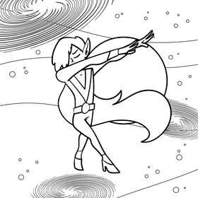 Venus cartoon drawing black and white vector