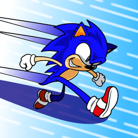 Super Smash Sonic cartoon vector
