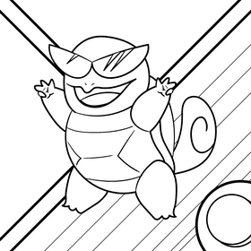 Pokemon Squirtle drawing black and white vector