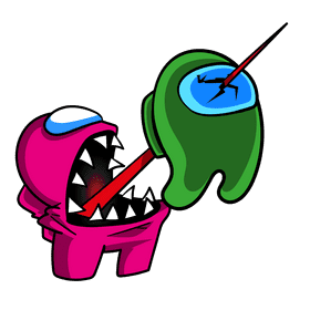 Among Us Killing cartoon clipart