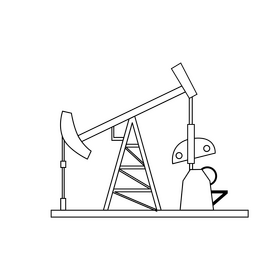 Oil energy resources crane black and white clipart