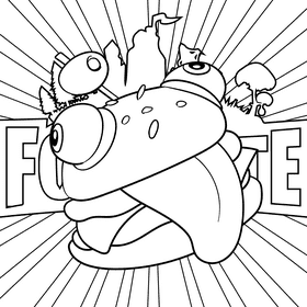 Fortnite Durr cartoon drawing black and white vector