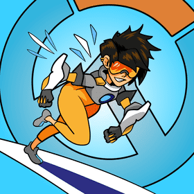 Overwatch Tracer cartoon vector