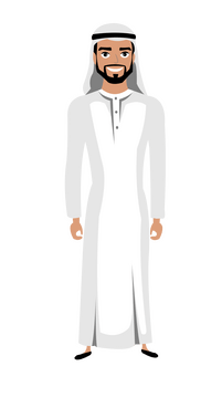 Saudi arabia traditional clothing, national dress clipart